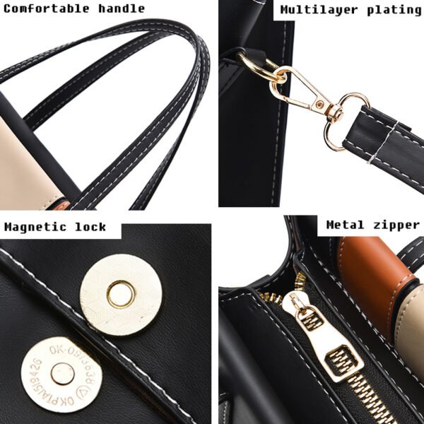 Patchwork Adjustable Strap Hand Bag - Image 3
