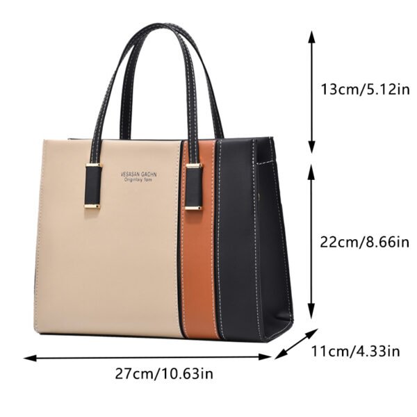 Patchwork Adjustable Strap Hand Bag - Image 5