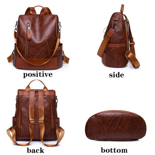 Soft Leather Fashion Backpack - Image 5