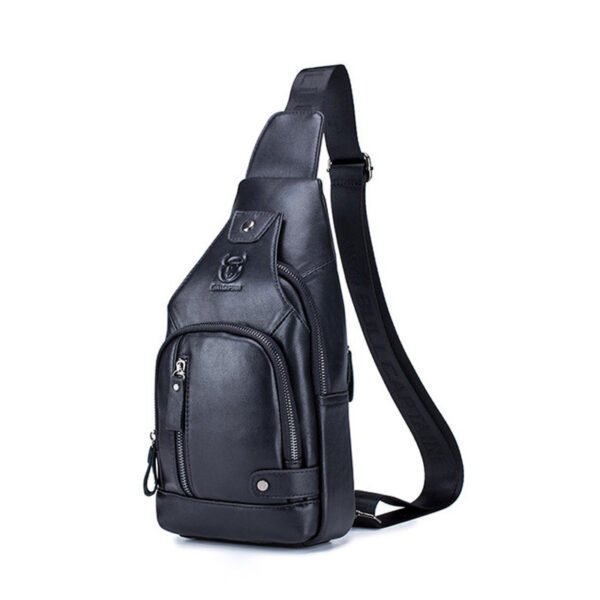 Genuine Leather Casual Crossbody Chest Bag - Image 2