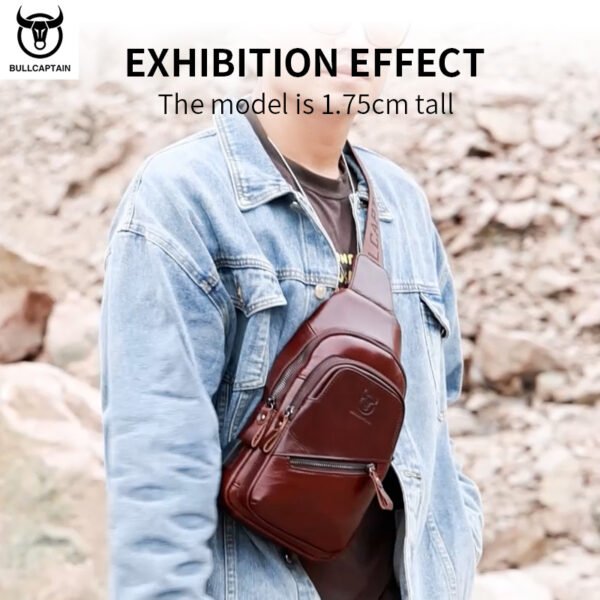 Latest Men's Leather Chest Bag - Image 5