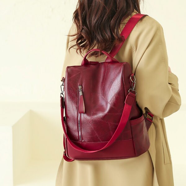 Soft Leather Fashion Backpack - Image 7