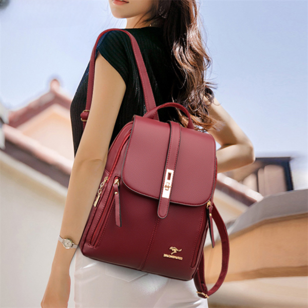 Luxury Women Leather Backpack - Image 6