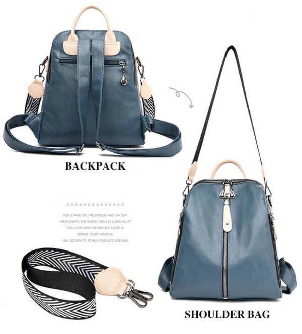 Soft Leather Ladies Backpack - Image 5