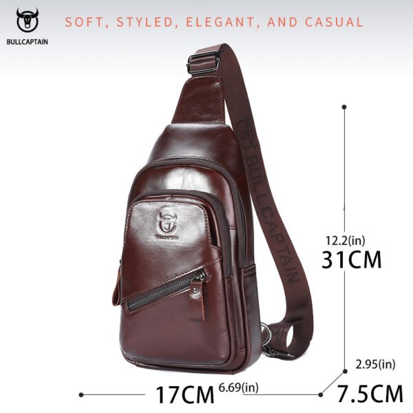 Latest Men's Leather Chest Bag - Image 4